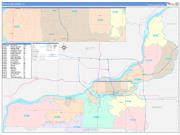 Rock Island County, IL Wall Map Color Cast Style 2022